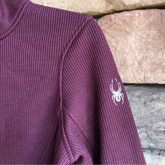 Spyder Core Maroon Full Zip Waffle Knit Embroidered Jacket Women’s Small NWOT - Picture 10 of 11